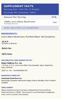 Lions Mane Mushroom Liquid Extract