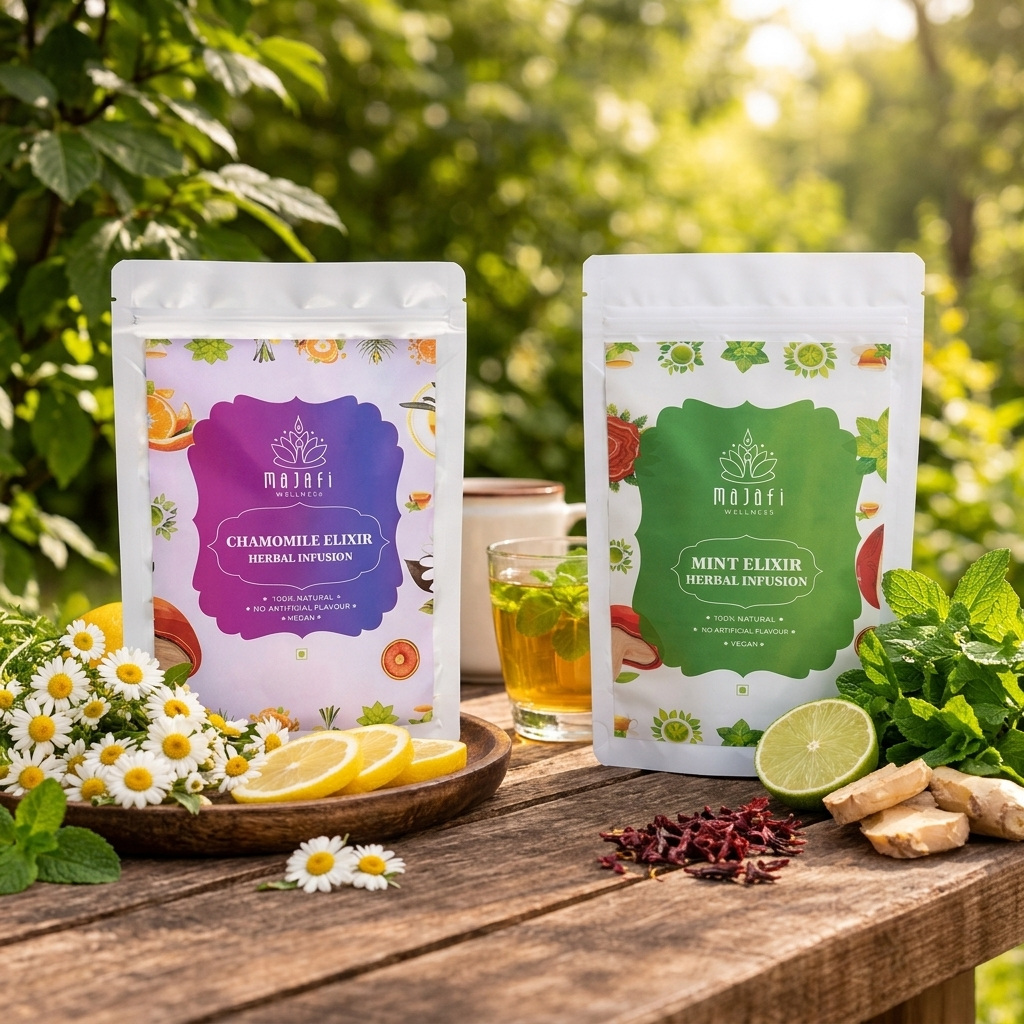 Majafi Herbal Elixir Combo Pack (Loose Tea) - Mint & Chamomile Herbal Elixirs